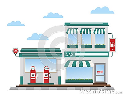 Gas station Vector Illustration