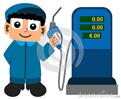 Gas station attendant Stock Photo