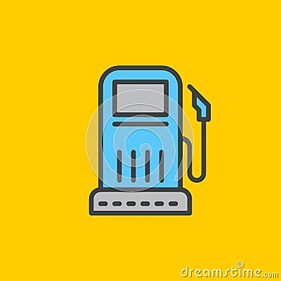 Gas station filled outline icon, line vector sign, flat colorful pictogram. Symbol, logo illustration. Vector Illustration