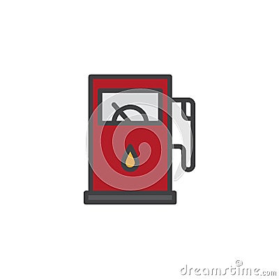 Gas station filled outline icon Vector Illustration