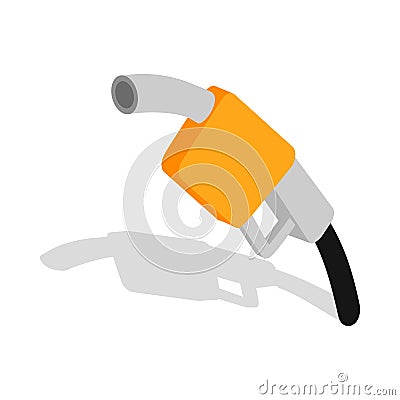 Gas station gun icon, isometric 3d style Vector Illustration