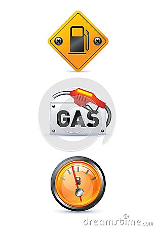 Gas station icon set Vector Illustration