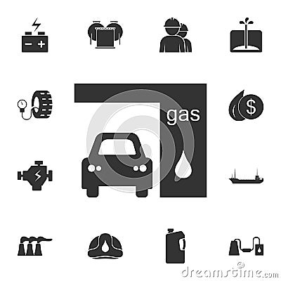 Gas station icon. Simple element illustration. Gas station symbol design from Petrol collection set. Can be used for web and mobil Cartoon Illustration