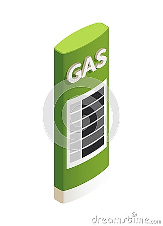 Gas Station Lightbox Composition Vector Illustration