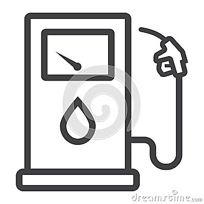 Gas station line icon, petrol and fuel, pump sign Vector Illustration