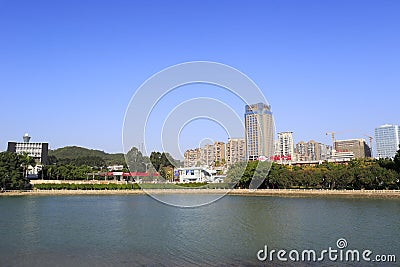 Gas station at northern shore of yuandang lake Editorial Stock Photo