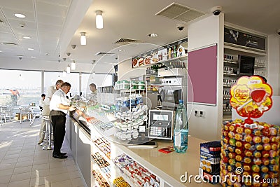 Gas station shop interior Editorial Stock Photo