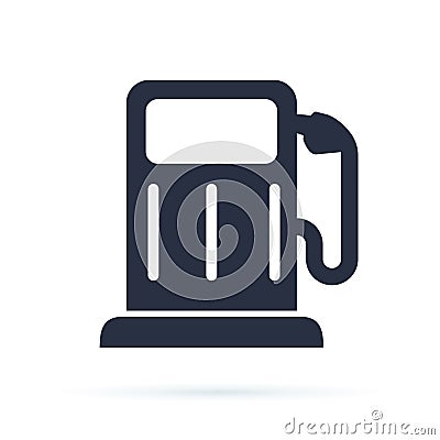 Gas station symbol. Gasoline pump, petrol symbol or energy sign. Auto charge station icon. Fuel tank with bio gasoline. Stock Photo