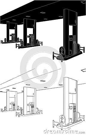 Gas Station Vector 01 Vector Illustration