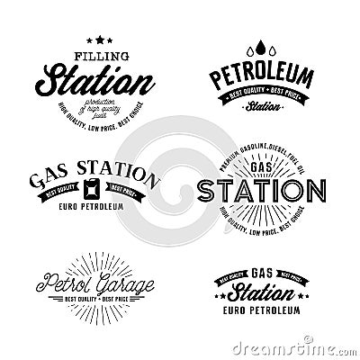 Gas station vector set. Vector Illustration