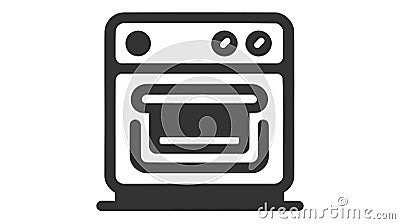 Gas stove with one burner. Simple food icon in trendy line style isolated on white background. Vector Illustration