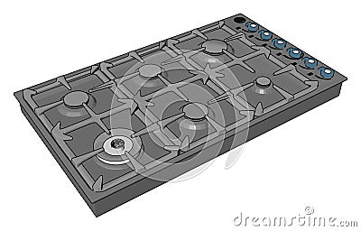 A gas stove vector or color illustration Vector Illustration