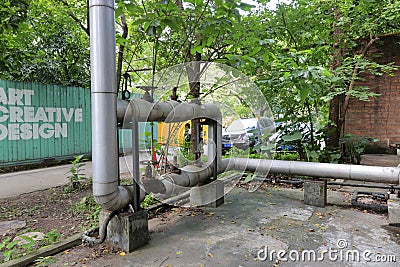 Gas supply pipeline in redtory creative garden, guangzhou, china Editorial Stock Photo