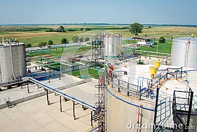 Gas tank in oil Processing Plant Stock Photo