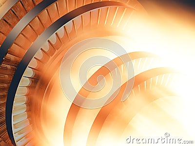 Gas turbine engine working Stock Photo