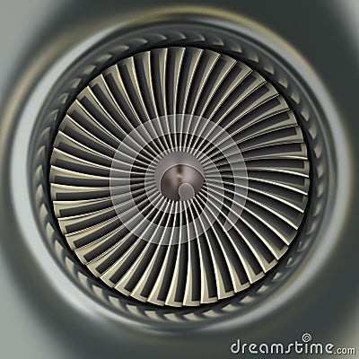 Gas Turbine Jet Engine Stock Photo