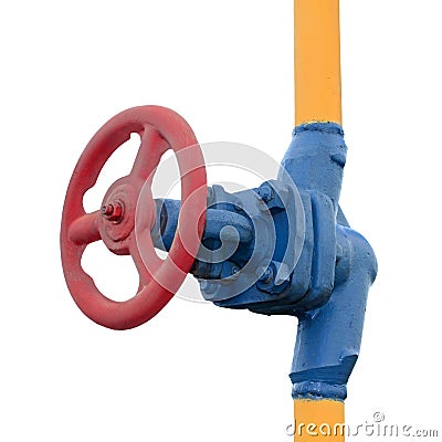 Gas valve on the tube Stock Photo