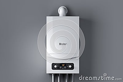 Gas water boiler on wall Cartoon Illustration