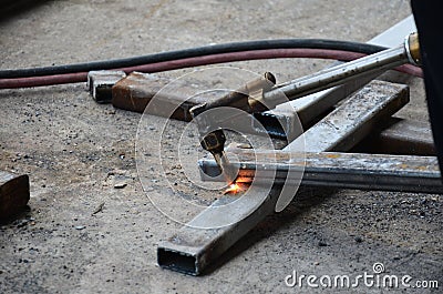 Gas Welding Steel Stock Photo