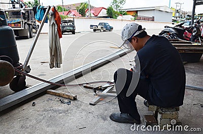 Gas Welding Steel Stock Photo