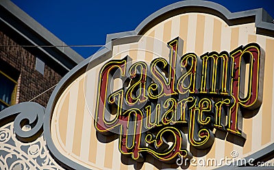 Gaslamp quarter entry sign - 2 Editorial Stock Photo