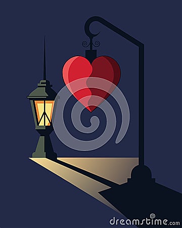 The gaslight illuminated the hearts deepest fears and doubts making it question its own perception of reality.. Vector Vector Illustration