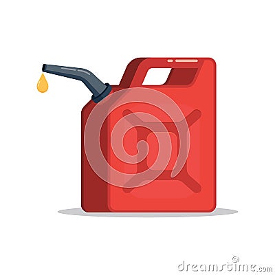 Canister of gasoline with a drop fuel Vector Illustration