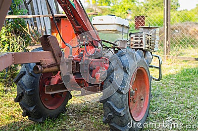 Gasoline motor cultivator Stock Photo