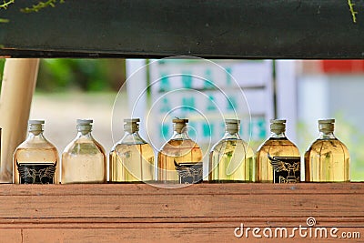 Gasoline / petrol fuel bottles Stock Photo