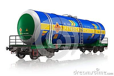 Gasoline railroad tank car Stock Photo