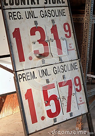 Gasoline Sign Stock Photo