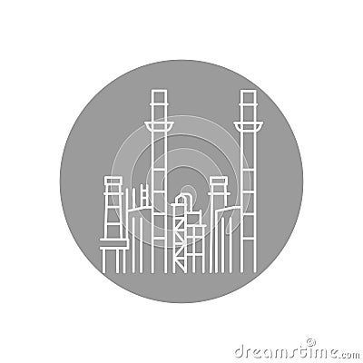 Gass factory color line icon. Pictogram for web page Vector Illustration