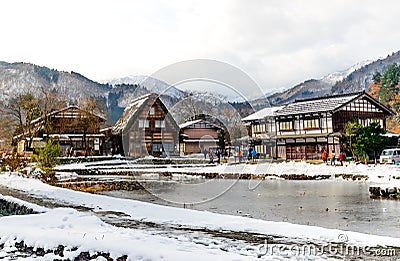 Gassho-zukuri house in Shirakawa village, Japan Editorial Stock Photo