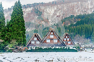 Gassho-zukuri house in Shirakawa village, Japan Stock Photo