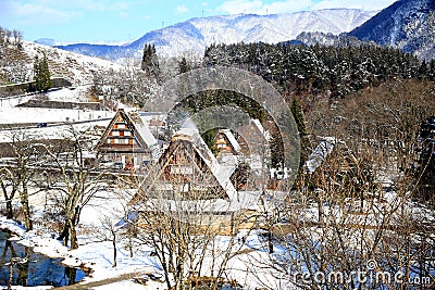 Gassho Zukuri park in Shirakawago Editorial Stock Photo