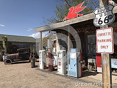 Gasstation at the historic Route66 Editorial Stock Photo