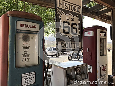 Gasstation at the Historic Route66 Editorial Stock Photo