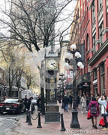 Gastown Vancouver Steam Clock Editorial Stock Photo
