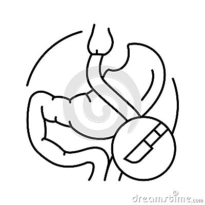 gastric bypass gastroenterologist line icon vector illustration Cartoon Illustration