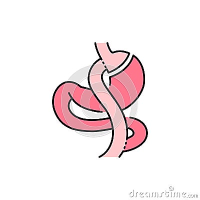 Gastric bypass Roux-en-Y olor line icon. Pictogram for web page, mobile app, promo. Vector Illustration