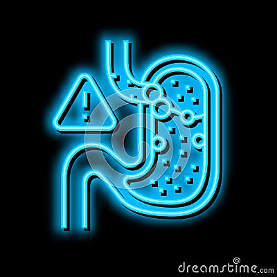 gastric reflux neon glow icon illustration Vector Illustration