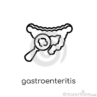 Gastroenteritis icon. Trendy modern flat linear vector Gastroenteritis icon on white background from thin line Diseases collection Vector Illustration