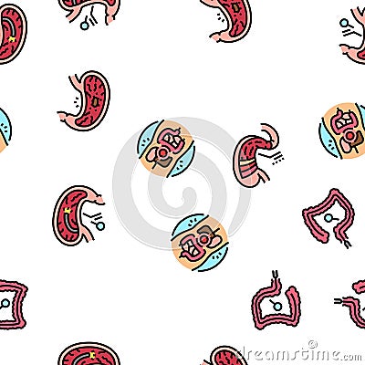 gastroenterologist doctor stomach seamless pattern vector Vector Illustration