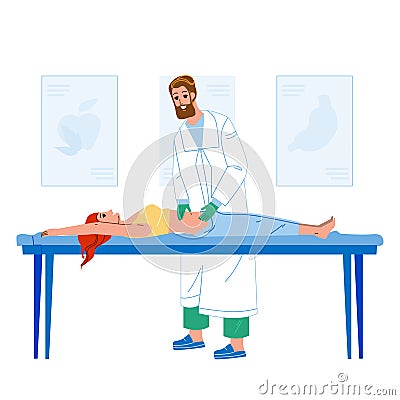 Gastroenterologist Examining Woman Patient Vector Vector Illustration