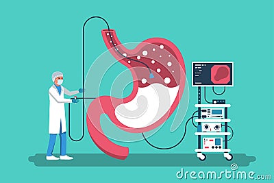 Gastroenterology concept. Clinical researches. Vector illustration flat design. Vector Illustration