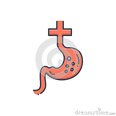 Color illustration icon for Gastroenterology, gastro and medical Cartoon Illustration