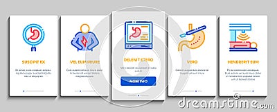 Gastroenterology And Hepatology Onboarding Elements Icons Set Vector Vector Illustration