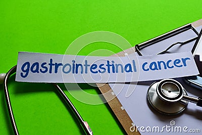 Gastrointestinal cancer on Healthcare concept with green background Stock Photo