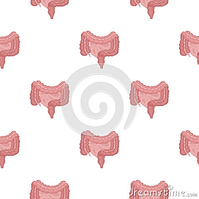 Gastrointestinal tract icon in cartoon style isolated on white background. Organs pattern stock vector illustration. Vector Illustration