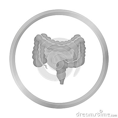 Gastrointestinal tract icon in monochrome style isolated on white background. Organs symbol stock vector illustration. Vector Illustration